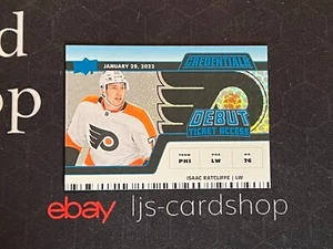 2022-23 UD Credentials Isaac Ratcliffe RC #106 Debut Ticket Access Blue /99 SPM - Picture 1 of 2