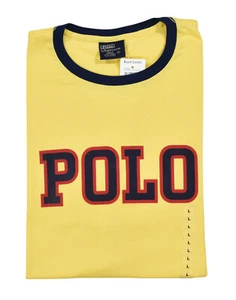 T-shirt uomo vintage Polo Ralph Lauren gialla cotone logo L nuova - Foto 1 di 2