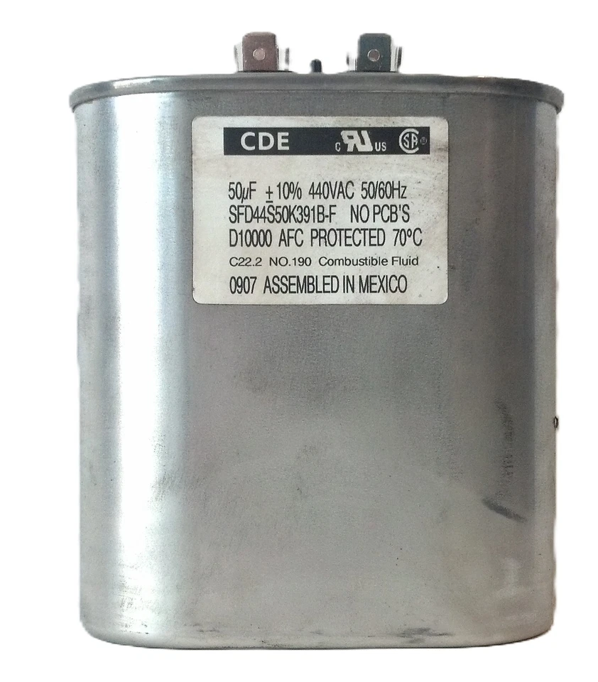 Condensador CDE SFD44S50K391B-F 50μF +/-10% 440 V CA 50/60 Hz Foto 1 de 3