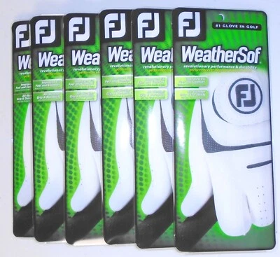 Brand New! 6 Footjoy WeatherSof Gloves, LH for Right Handed Players, Pick Size - Image 1 of 3
