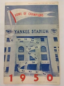 1950 Yankee Stadium Program and Scorecard NY YANKEES vs Washington Senators - Picture 1 of 12