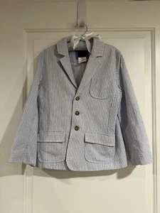 T.F.Laurence Florence Eiseman boy striped seersucker blazer size 6 - Picture 1 of 5