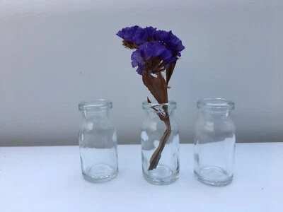 3 Mini Glasvasen 5cm Deko Blumen Vase Flasche klein Väschen Rund ca. 10 ml - Bild 1 von 3