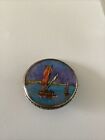 a lovely vintage stirling silver butterlfly brooch showing 2 sailing boats
