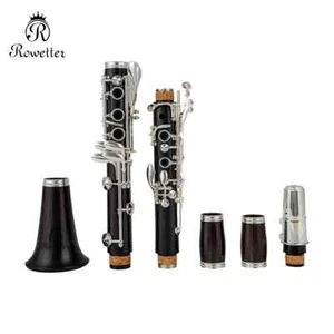 Professional Ebony Clarinet Falling Tune B 17 Key Silver plated - Picture 1 of 13