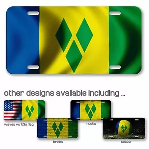 Matrícula de aluminio de alta calidad - Bandera de San Vicente - Muchas opciones - Imagen 1 de 10