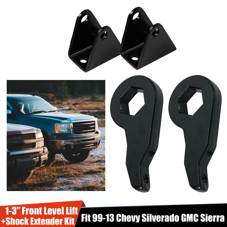 8-Lug Forged Front 1-3" Lift Kit W/ Shock Extender For GMC Chevy 2500 3500 99-13 - Imagem 1 de 4