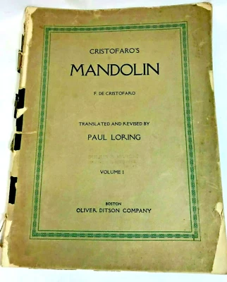 Cristofaro's Mandolin Translated & Revised by Paul Loring Vol.1 1894 Vintage - Image 1 of 4