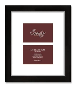 Craig Frames 10x12 1WB3 2 Photo Collage Frame with 2 4x6 Openings, 2" Mat - Picture 1 of 5
