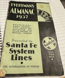 Vintage 1937 Santa Fe Railway Railroad Everyman's Almanac - Bild 1 von 1