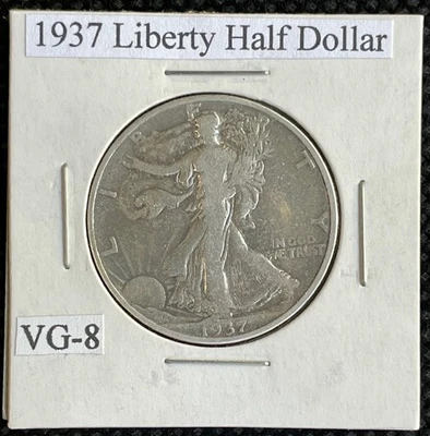 1937 Walking Liberty Silver Half Dollar Very Good***over $19 Ag bullion!*** - Image 1 of 4