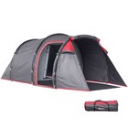 Outsunny 3 Man Camping Tent w/ 2 Rooms Porch Vents Rainfly Weather-Resistant
