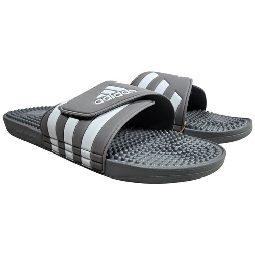 Adidas ADISSAGE Scivoli in Gomma Regolabili Grigio Bianco Uomo 16 Nuovi con scatola