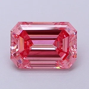 Emerald 1.17 Carat Fancy Vivid Pink CVD VS2 IGI loose lab grown diamond - Picture 1 of 3