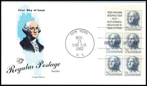 1962 George Washington 5c Sc 1213a full booklet FDC with Fleugel cachet UA - Picture 1 of 1