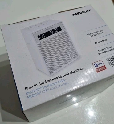 Bluetooth Steckdosenradio MEDION LIFE P65702 MD 47002 Nachtlicht Bewegungsmelder - Bild 1 von 3