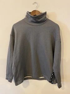 Nike Pullover Turtle Neck Sweater fleece Grey Size M - Picture 1 of 14