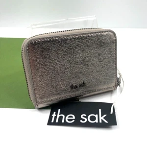 Cartera The Sak Iris Mediana Cremallera Alrededor Cuero Pirita Metálico Tarjetero Nuevo con Etiquetas - Imagen 1 de 5