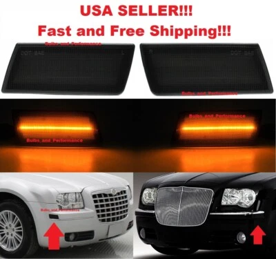 ДЫМЧАТЫЕ ЛИНЗЫ СВЕТОДИОДНЫЕ ПЕРЕДНИЕ БОКОВЫЕ ГАБАРИТНЫЕ ОГНИ для 2005-2010 CHRYSLER 300 300C - Изображение 1 из 4