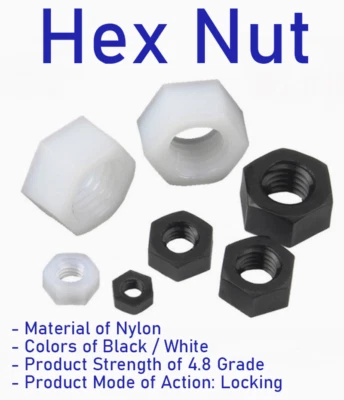 4.8-Grau M2 ~ M8 Porca Hexagonal PVC Nylon Plástico Tampa de Parafuso Preto/Branco M3 M4 M5 M6 - Imagem 1 de 4