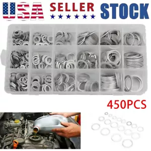 450Pcs/Set Oil Drain Plug Crush Gaskets Washer Sealing O-Ring Assortment Kit USA - Picture 1 of 8