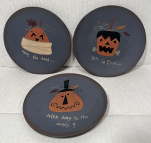 Platos de madera de Halloween X3 Michelle L Kildew decoración de Halloween - Imagen 1 de 6