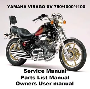 YAMAHA VIRAGO XV 750 1100 Owners Workshop Service Repair Parts Manual PDF files - Picture 1 of 1