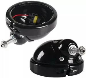 Carcasa antiniebla puntual negra apta para Harley Heritage Softail Classic FLSTC 4,5" - Imagen 1 de 7