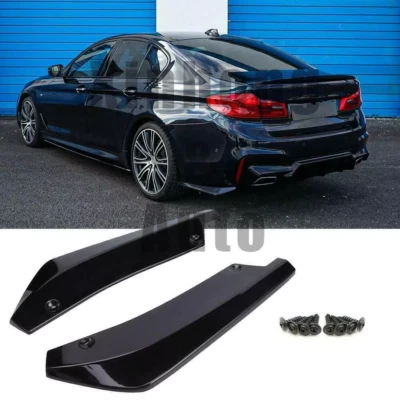 Glossy Black for BMW G30 G20 F30 E90 Rear Bumper Diffuser Splitter Canards Lips Foto 1 de 4