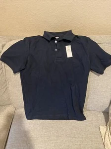 Old Navy Short Sleeve Boys Polo Stretch Shirt Size L (10-12) Navy Blue - NEW - Picture 1 of 3