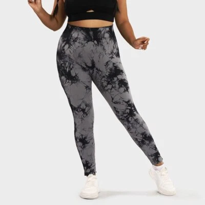 Plus Size Women's Leggings Tie Dye Seamless Sports Yoga Pants Gym Fitness L-3XL - Image 1 of 4