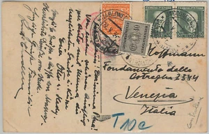 56133 - Tchécoslovaquie - HISTOIRE POSTALE : Carte postale pour l'Italie TAXÉE À L'ARRIVÉE 1938 - Photo 1/1