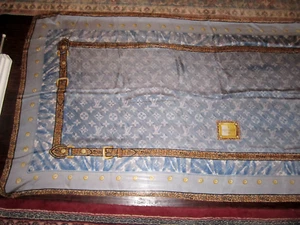LOUIS VUITTON 100% SILK SCARF MONOGRAM MASSIVE 68" X 33" -172cm X 84cm WITH TAGS - Picture 1 of 13