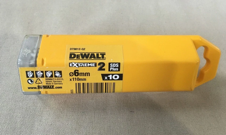 Brocas DT9812-QZ DeWalt Extreme 2 SDS Plus contagem 10 - Imagem 1 de 1
