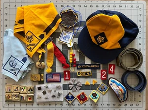 Vtg 1990s Lot of Cub Boy Scouts BSA Webelos Patches Badges Pins Kerchief Crafts - Picture 1 of 24
