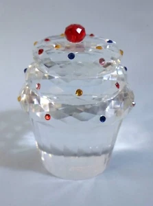 Vintage SIMON DESIGN CUPCAKE PAPERWEIGHT - CRYSTAL SPRINKLES Faceted 3.5" Tall - Picture 1 of 8