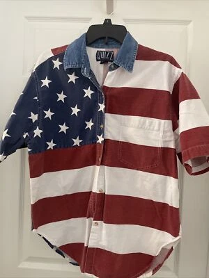 Camisa manga corta con botones bandera americana talla L Quizz Woman Co Foto 1 de 3