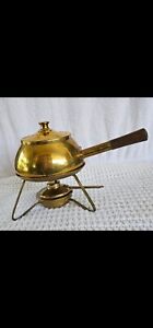 Vintage Cooper/brass Chafing Dish Buffet Server Warming Stand Set Of 4 Cespedes 