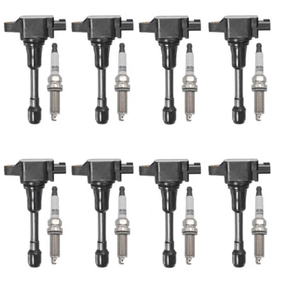 8 bobinas de encendido + 8 bujías de iridio para Infiniti QX70 Q70 V8 2014-2017 Foto 1 de 4