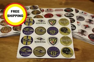 NFL BALTIMORE RAVENS 16-PIECE SET 1" ROUND STICKERS WITH CLEAR DOME COVER - Picture 1 of 4