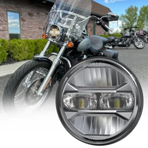 5.75" LED Headlight with Angle Eye DRL For Harley Super Glide Custom 2005 - 2014 - Picture 1 of 9