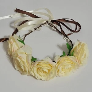 Hermosa corona de flores de seda para damas/niños - Prendas para la cabeza/cinta con flores para niñas - Imagen 1 de 8