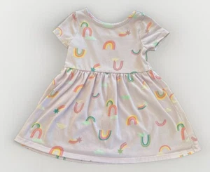 Cat & Jack Size 2T - T Shirt Dress Girls Rainbow And Shooting Star Print Purple - Picture 1 of 4