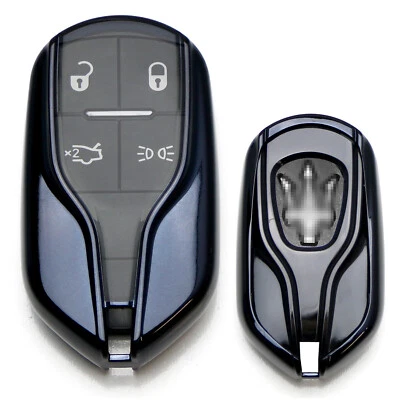 Chrome Black TPU Key Fob Case For 13+ Maserati Quattroporte Ghibli, 17+ Levante - Image 1 of 4