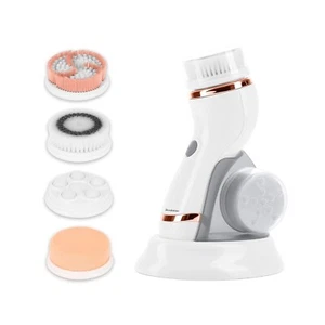 Brookstone Facial Cleansing Brush Set White/Rose Gold 6pc Exfoliate & Refresh - Picture 1 of 9