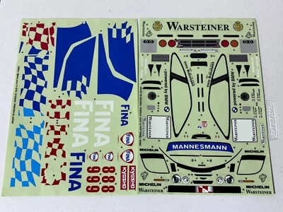 Kyosho 39832-1 Vintage 1/10 RC BMW McLaren F1 F-1 GTR FINA Decal Sheets NIB NEW - Image 1 of 4