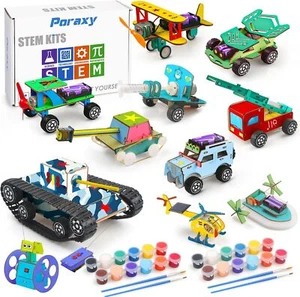 11 in 1 STEM Kits for Kids 8-10-12, Model Car Kits, Wooden 3D Puzzles - Picture 1 of 9