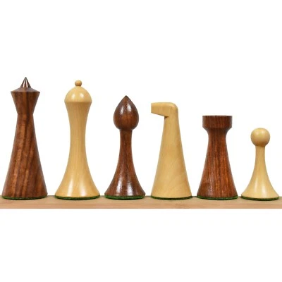 3,6" Herman Ohme Minimalistisches Schachfiguren-Set nur - gewichtetes goldenes