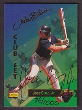 Jose Cruz Jr 1995 Signature Rookies Tetrad Autobilia On Card Autograph #85