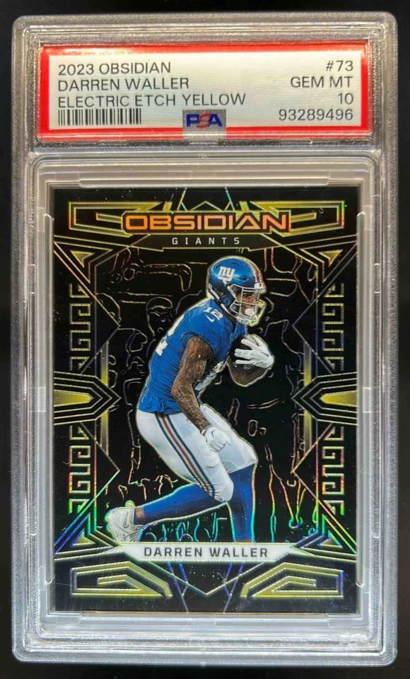 2023 Obsidian Darren Waller Electric Etch Yellow #/10 Giants PSA 10 - Image 1 of 2